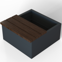 Zitbank Hardhout recht 120x47cm