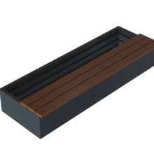 Zitbank Hardhout recht 180x47cm