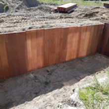 Hardhout Damwand 4cm dik lengte 300cm