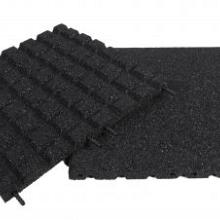 Rubbertegel Zwart 50x50x3cm incl. pen/gat