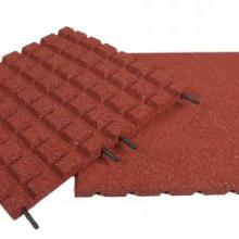 Rubbertegel Rood 50x50x3cm incl. pen/gat