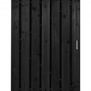 Vuren Poort fijnbez. recht st. frame 100x195cm zwart