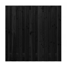 Vuren Scherm fijnbez. 180x180cm zwart