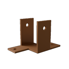 Brise soleil U-Beugel met verlengde voet Teak verpakt per 8 stuks