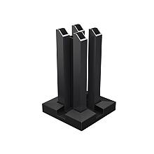 Boston Paalhouder RAL9005 12x12cm op plaat