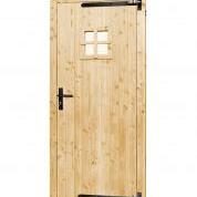 Vuren Deur enkel 1-ruits 90x201cm rechtsdr. blank