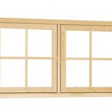 Vuren Uitzetraam dubbel 141,2x83,7cm blank