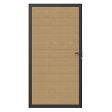 NewTechWood Poort Vlak Hor. Red Cedar alum. frame 100x195cm