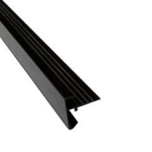 Aluminium Daktrim RAL9005 Zwart recht 4,5cm 250cm