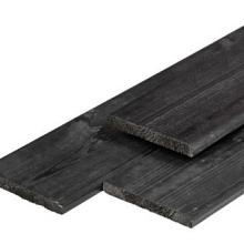 Grenen Plank 1,6x14x400cm zwart gespot.
