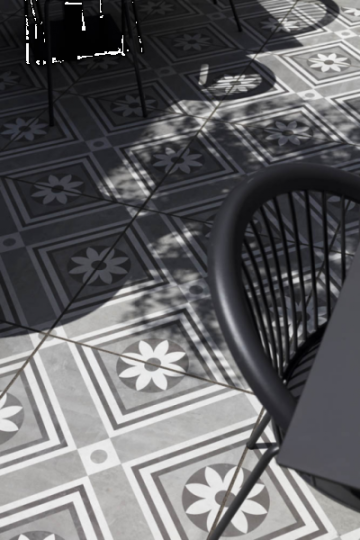 GeoCeramica® Concreet Flower décor 60x60x4cm