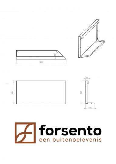 Module+ Corten hoekpaneel-R UITW. B 90x42cm