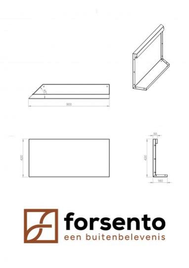 Module+ Corten hoekpaneel-L UITW. B 90x42cm