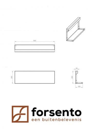 Module+ Corten Paneel A recht 90x28cm