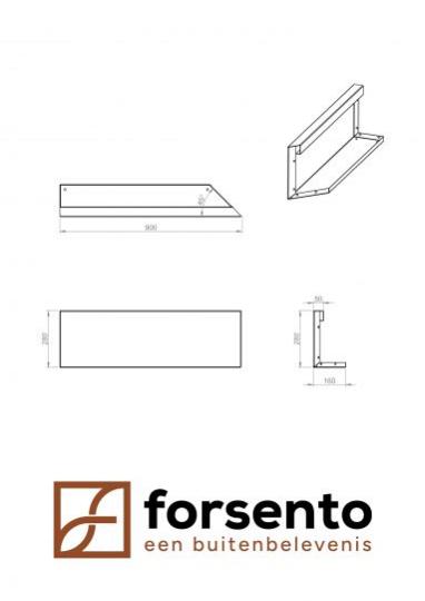 Module+ Corten hoekpaneel-R UITW. B 90x28cm
