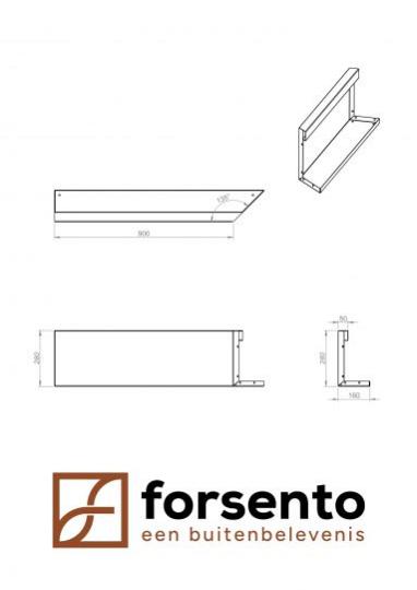 Module+ Corten hoekpaneel-R INW. C 90x28cm