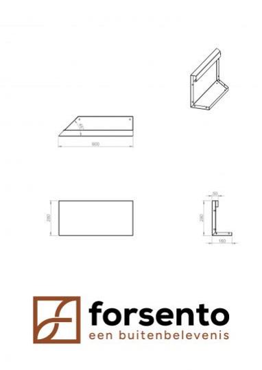 Module+ Corten hoekpaneel-L UITW. B 60x28cm