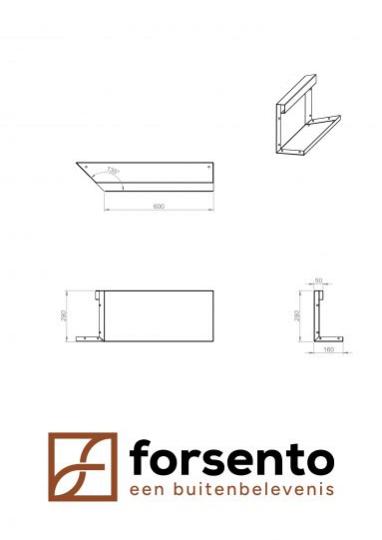 Module+ Corten Hoekpaneel-L INW. C 60x28cm