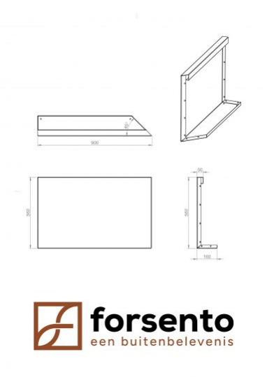 Module+ Corten hoekpaneel-R UITW. B 90x56cm