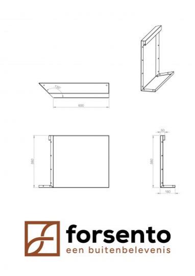 Module+ Corten hoekpaneel-L INW. C 60x56cm