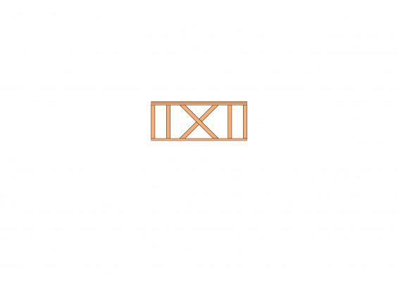 Douglas Hekwerk type A met kruis 178,5x73cm blank