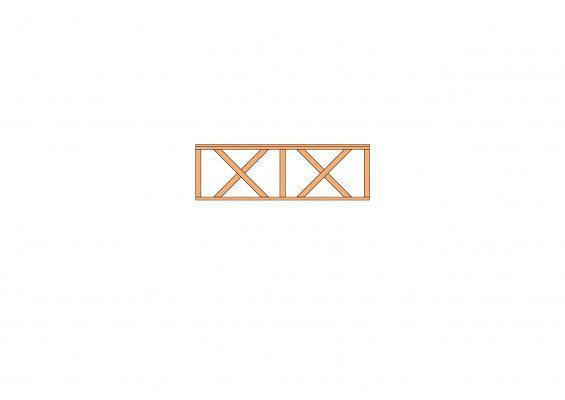 Douglas Hekwerk type B met kruis 228,5x73cm blank