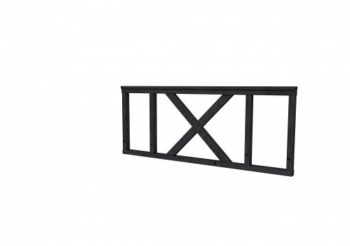 Douglas Hekwerk type A met kruis 178,5x73cm zwart geïmpr.