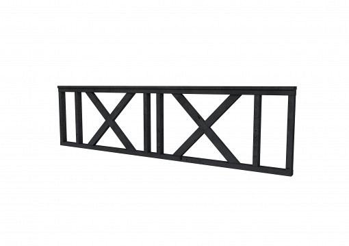 Douglas Hekwerk type C met kruis 278,5x73cm zwart geïmpr.