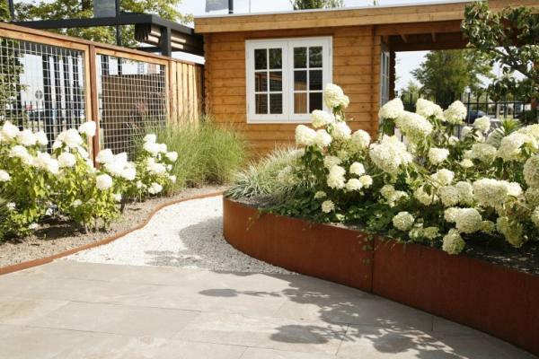 Borderpaneel Single corten 56x220cm incl. U-prof., spankettingen en grondpennen