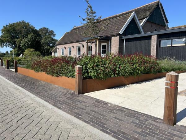 Borderpaneel Single corten 42x220cm incl. U-prof., spankettingen en grondpennen