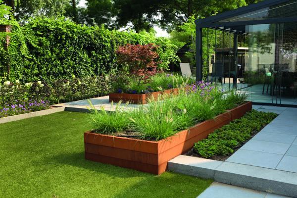 Bloembak Modulair Corten 150x150x42cm