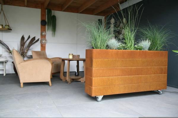 Bloembak Modulair Corten 240x60x56cm