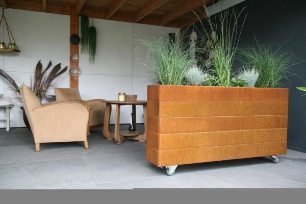 Bloembak Modulair Corten 270x150x70cm