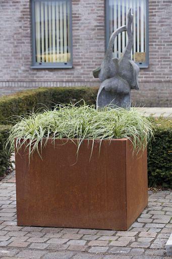 Bloembak Corten vlak 60x60x60cm