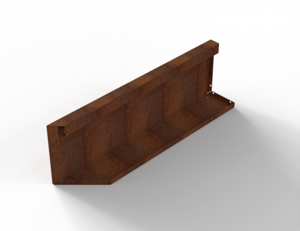 Module+ Corten hoekpaneel-R UITW. B 90x28cm