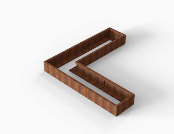 Plantenbak Module+ Corten L-vorm 60x240x240x28cm