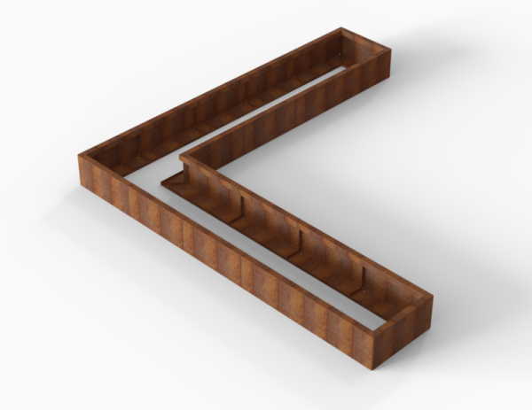 Plantenbak Module+ Corten L-vorm 60x300x300x28cm