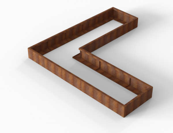 Plantenbak Module+ Corten L-vorm 90x300x300x28cm