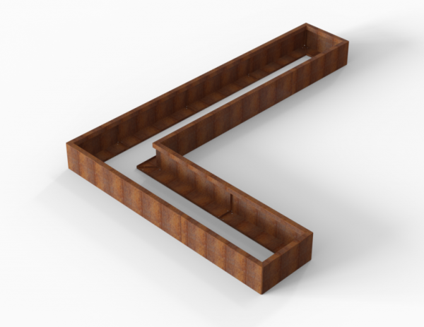 Plantenbak Module+ Corten L-vorm 60x330x240x28cm