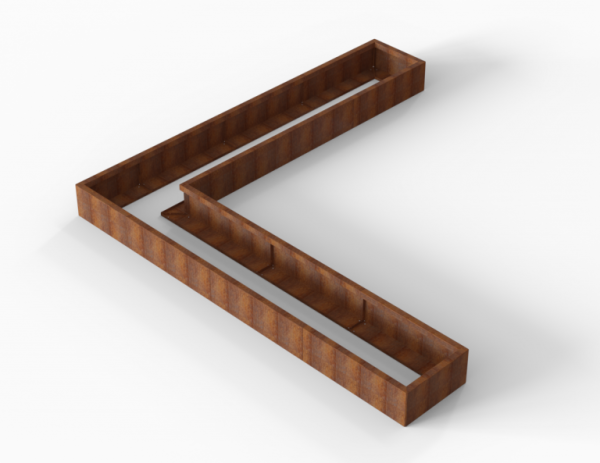 Plantenbak Module+ Corten L-vorm 60x330x330x28cm