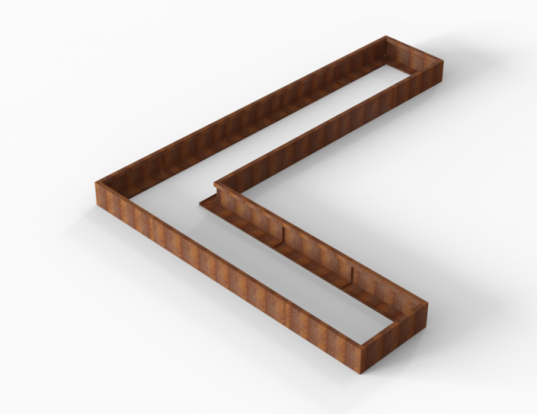 Plantenbak Module+ Corten L-vorm 90x450x360x28cm
