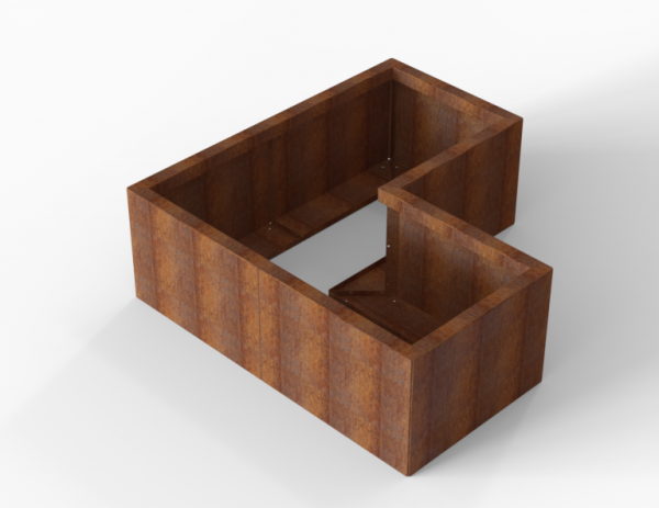 Plantenbak Module+ Corten L-vorm 60x120x120x42cm