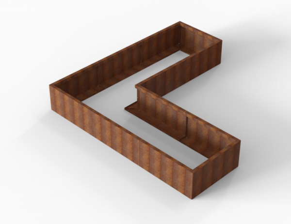 Plantenbak Module+ Corten L-vorm 90x270x270x42cm
