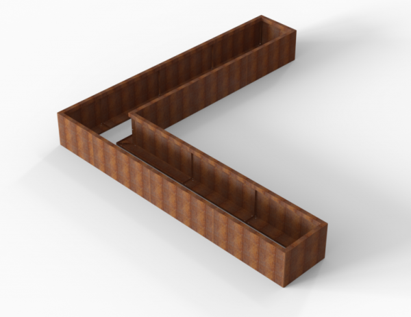Plantenbak Module+ Corten L-vorm 60x330x330x42cm
