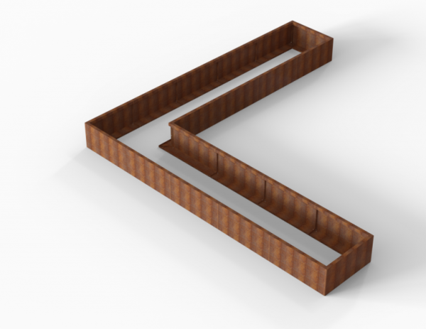 Plantenbak Module+ Corten L-vorm 90x450x450x42cm