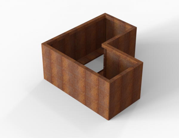 Plantenbak Module+ Corten L-vorm 60x120x120x56cm