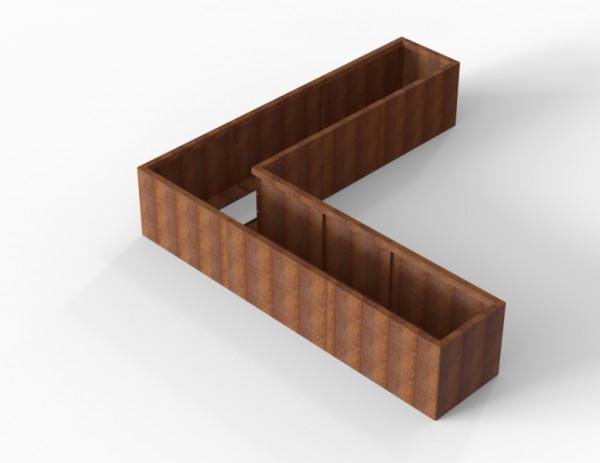 Plantenbak Module+ Corten L-vorm 60x270x270x56cm