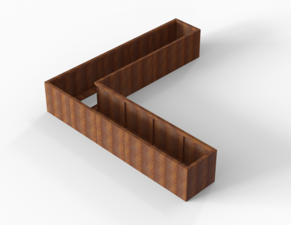 Plantenbak Module+ Corten L-vorm 60x300x300x56cm