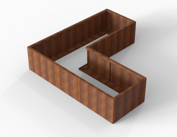 Plantenbak Module+ Corten L-vorm 90x240x240x56cm