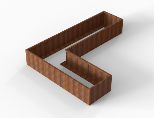 Plantenbak Module+ Corten L-vorm 90x360x270x56cm
